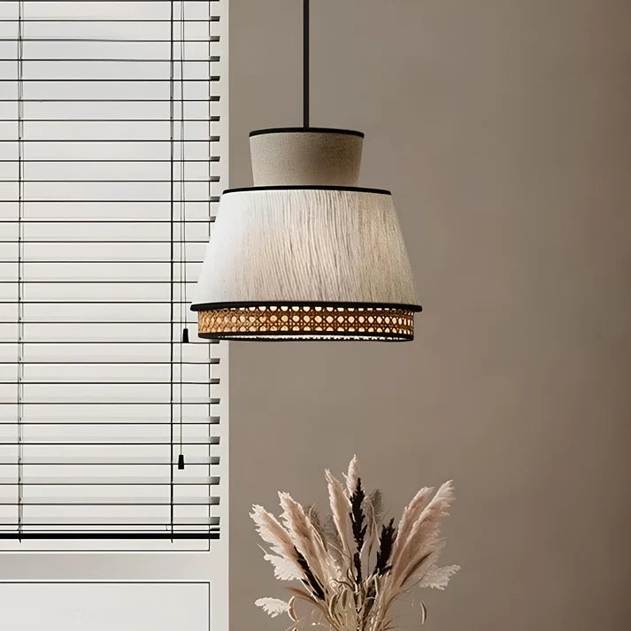 Rattan Hanging Light for Living Room | Cane Pendant Lamp - Blaze