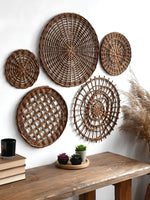 Wicker Wall Basket | Rattan Wall Decor | Bamboo Basket Decor - Adah - Luxury Rattan Handicrafts 