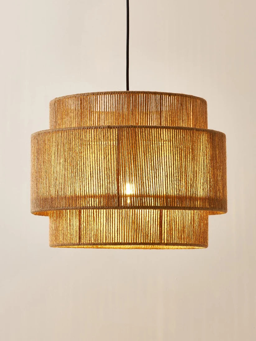 Jute Hanging Light for Bedroom | Natural Pendant Lamp - Niall