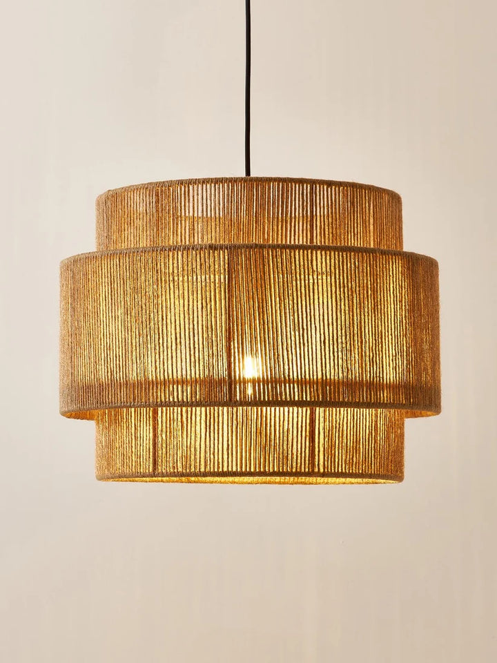 Jute Hanging Light for Bedroom | Natural Pendant Lamp - Niall