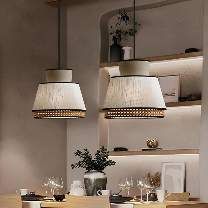 Rattan Hanging Light for Living Room | Cane Pendant Lamp - Blaze