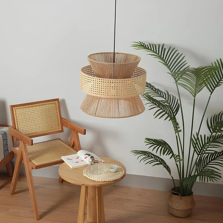 Rattan Hanging Light for Dining Room | Bamboo Pendant Lamp - Yorik