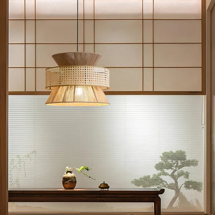 Rattan Hanging Light for Dining Room | Bamboo Pendant Lamp - Yorik