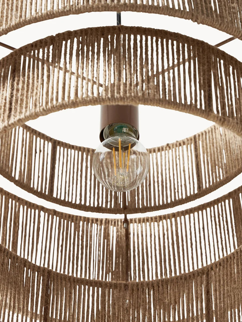 Jute Hanging Light for Bedroom | Natural Pendant Lamp - Niall