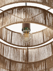 Jute Hanging Light for Bedroom | Natural Pendant Lamp - Niall