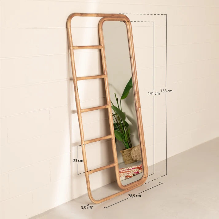 Rattan Wall Mirror for Living Room - Rebecca