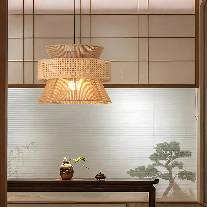 Rattan Hanging Light for Dining Room | Bamboo Pendant Lamp - Yorik