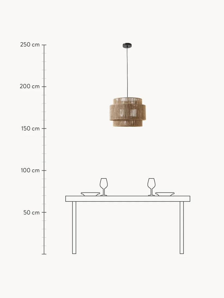 Jute Hanging Light for Bedroom | Natural Pendant Lamp - Niall