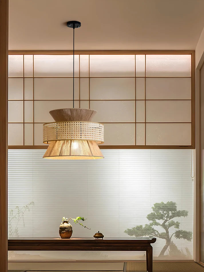 Rattan Hanging Light for Dining Room | Bamboo Pendant Lamp - Yorik