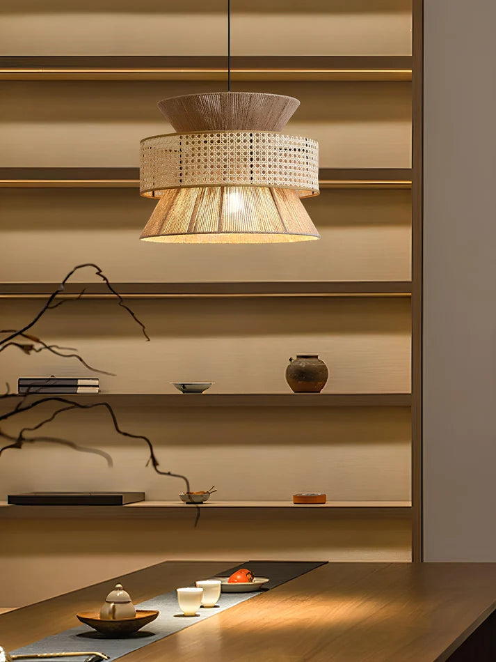 Rattan Hanging Light for Dining Room | Bamboo Pendant Lamp - Yorik