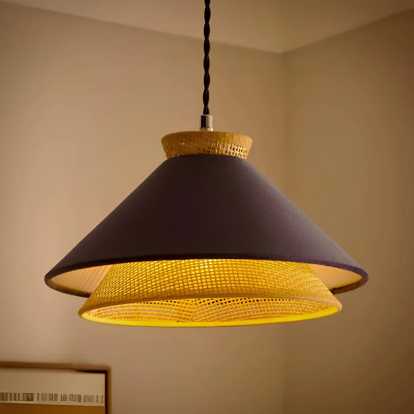 Wicker Hanging Light for Bedroom | Rattan Pendant Lamp - Drako