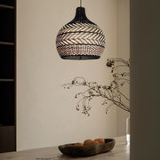 Bamboo Pendant Light for Living Room 14 Inch - Rishit by Luxury Rattan Handicrafts 