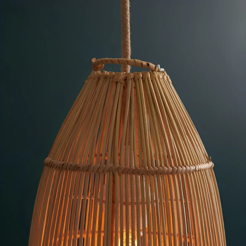 Bamboo Hanging Light for Hallway | Rattan Pendant Lamp - Brice
