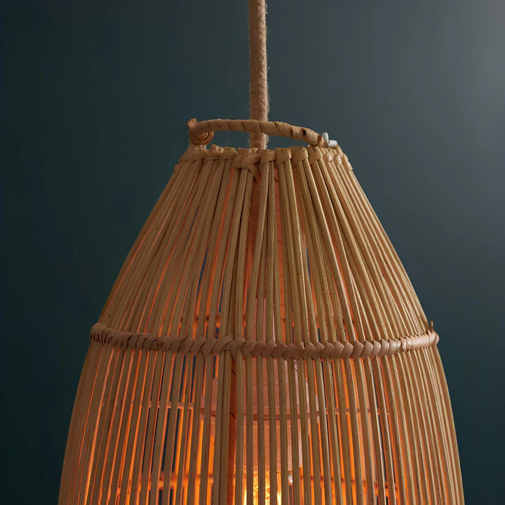Bamboo Hanging Light for Hallway | Rattan Pendant Lamp - Brice