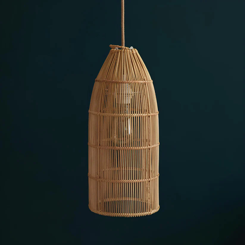 Bamboo Hanging Light for Hallway | Rattan Pendant Lamp - Brice