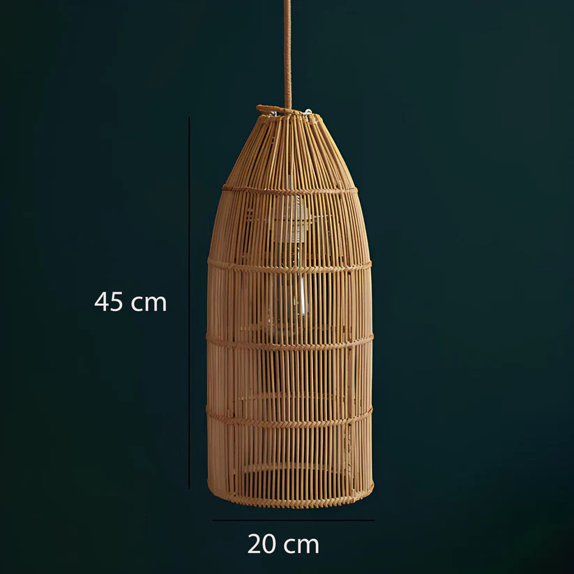 Bamboo Hanging Light for Hallway | Rattan Pendant Lamp - Brice