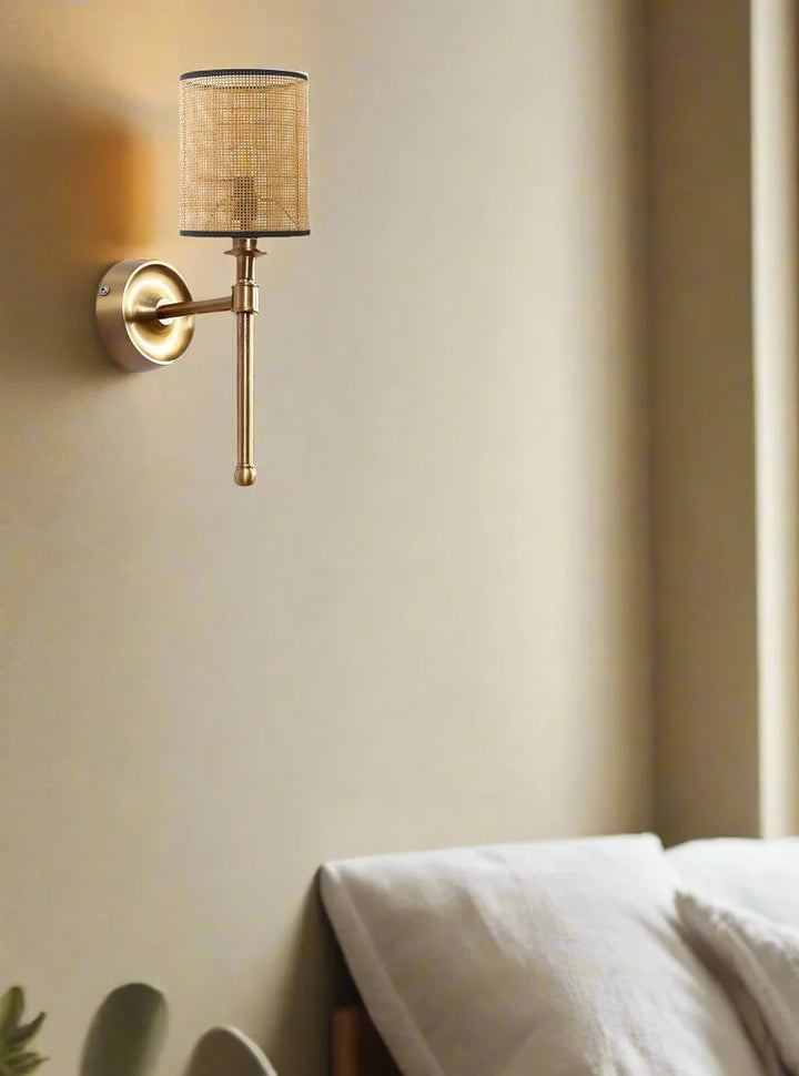 Bamboo Wall Light for Hallway | Rattan Wall Sconce - Roscoe