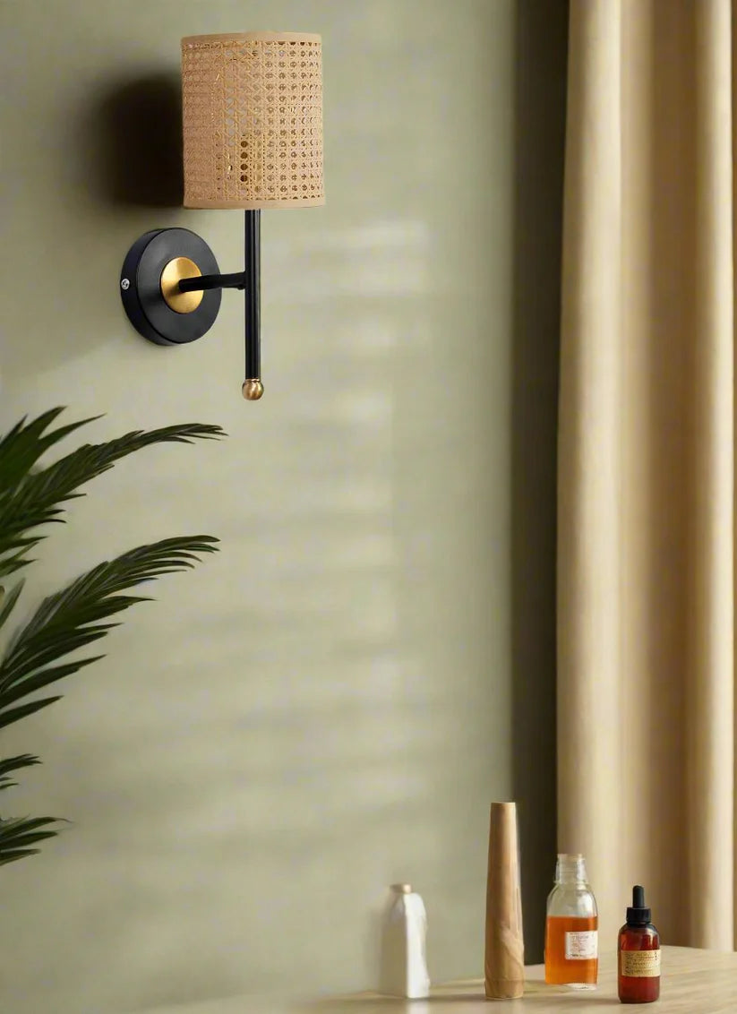 Cane Wall Light for Kitchen | Rattan Wall Sconce - Foster