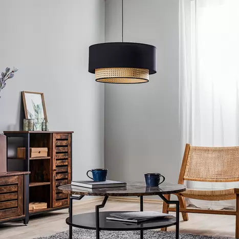 Rattan Hanging Light for Living Room | Cane Pendant Lamp - Corvis