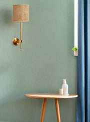 Rattan Wall Sconce for Dining Room | Wicker Wall Lamp - Quillton