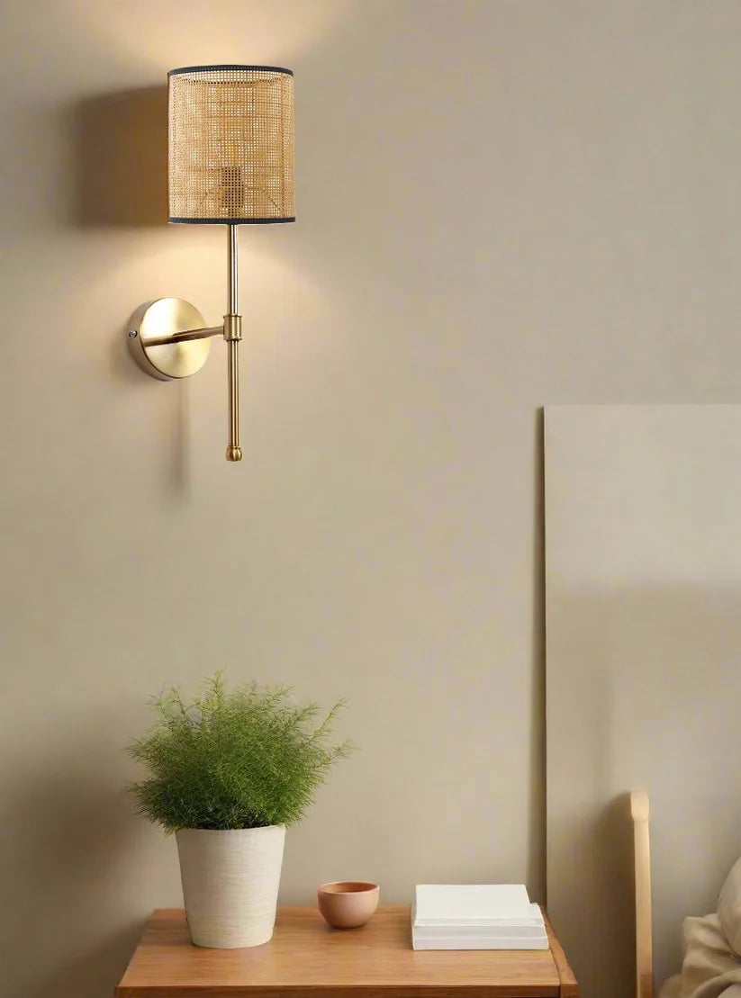 Bamboo Wall Light for Dining Room | Rattan Wall Sconce - Quinlan