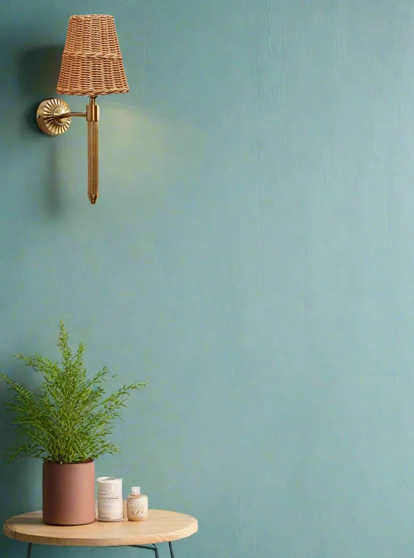 Wicker Wall Light for Study Room | Cane Wall Lamp- Everardoby