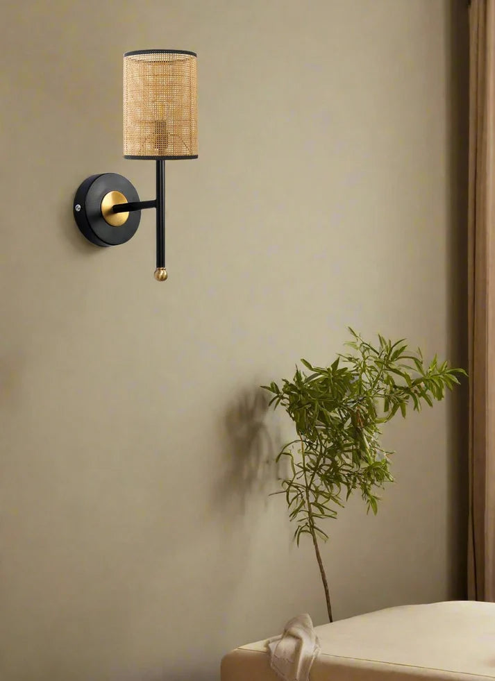 Rattan Wall Lamp for Bedroom | Cane Wall Sconce - Marlow