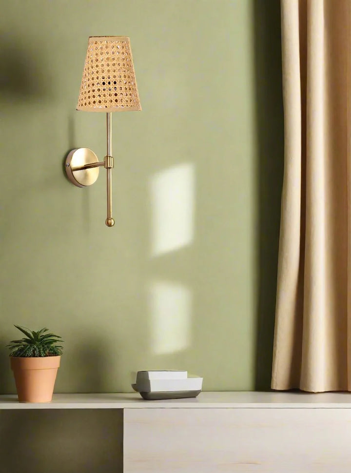 Cane Wall Light for Kitchen | Bamboo Wall Lamp - Everett