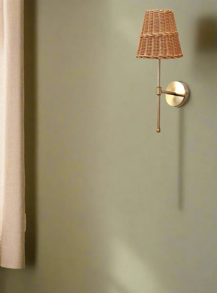 Cane Wall Lamp for Bathroom | Rattan Wall Sconce - Yancy