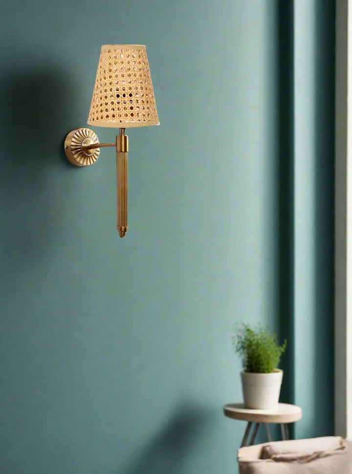 Wicker Wall Lamp for Dining Room - Wardenshir