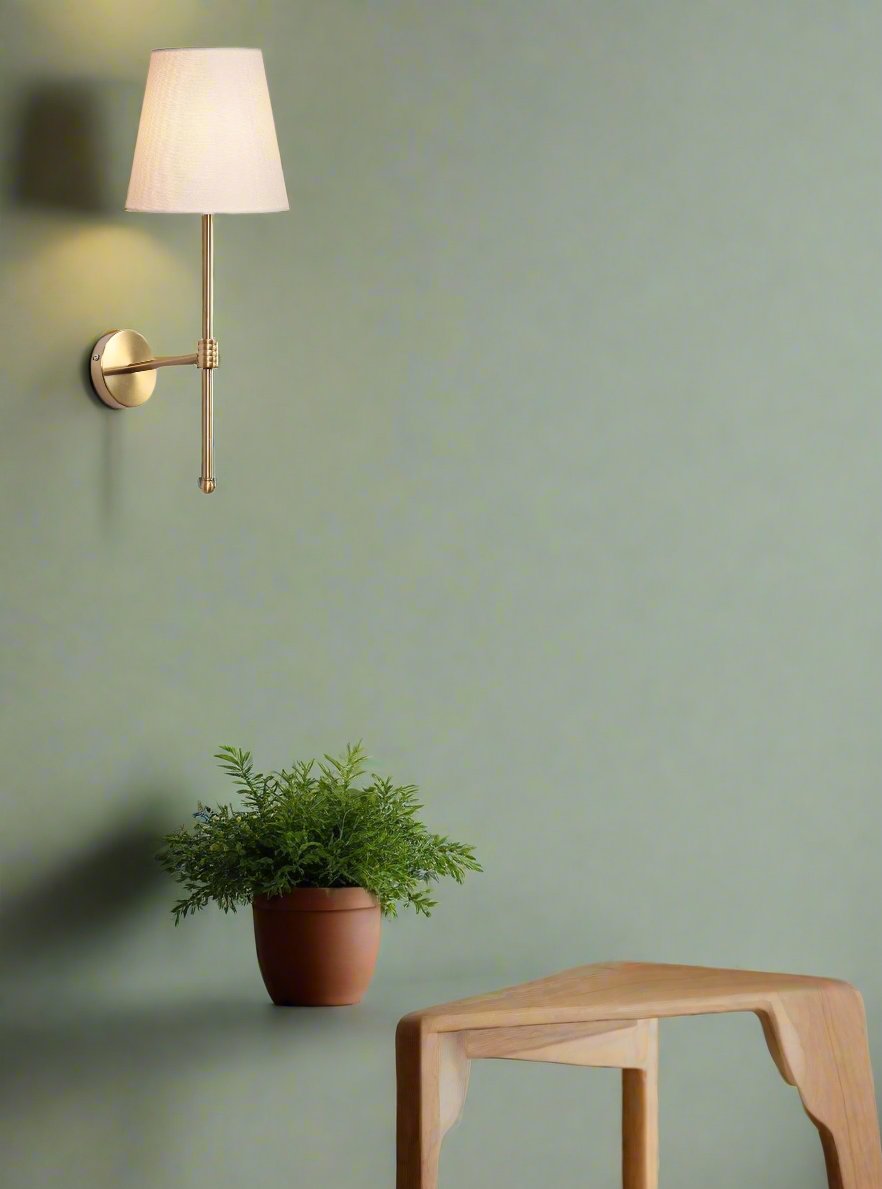 Art Deco Wall Light for Bedroom | Fabric Wall Lamp - Evin