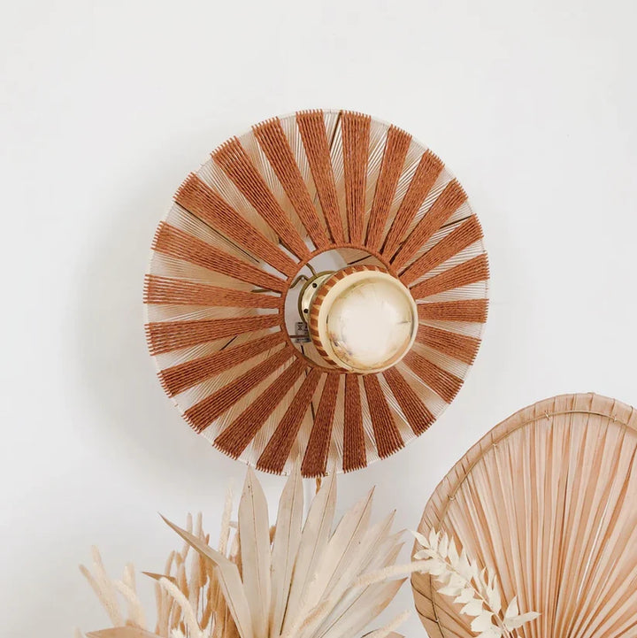 Jute Wall Lamp for Bedroom | Natural Wall Sconce - Aldous