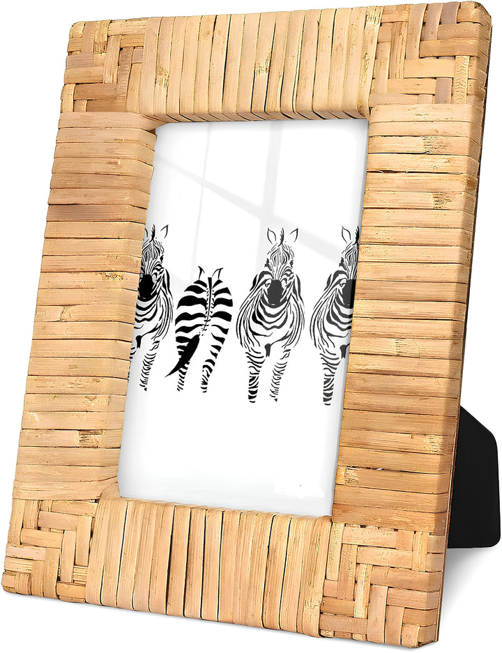 Rattan Photo Frame 4x6 Inch for Home - Noah