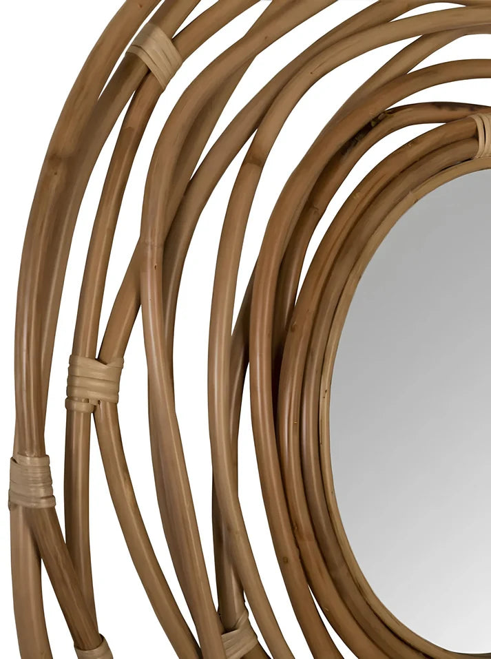 Rattan Wall Mirror for Living Room - Weslan