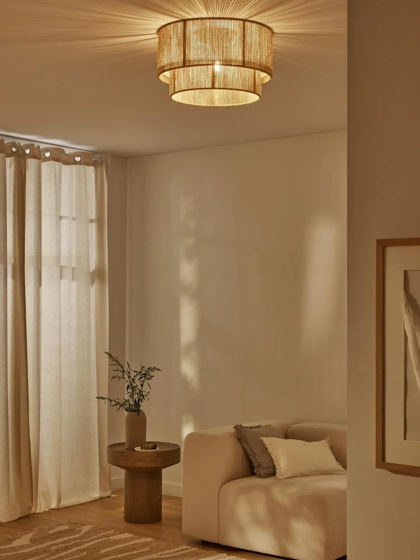 Jute Hanging Light for Kitchen | Natural Pendant Lamp - Torin