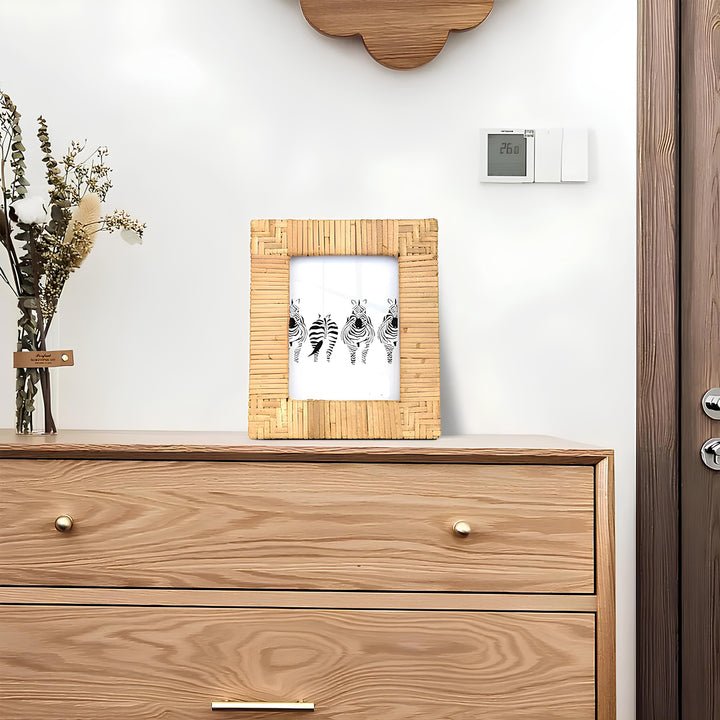 Rattan Photo Frame 4x6 Inch for Home - Noah