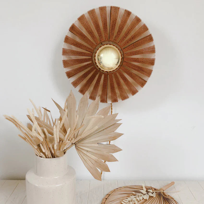 Jute Wall Lamp for Bedroom | Natural Wall Sconce - Aldous