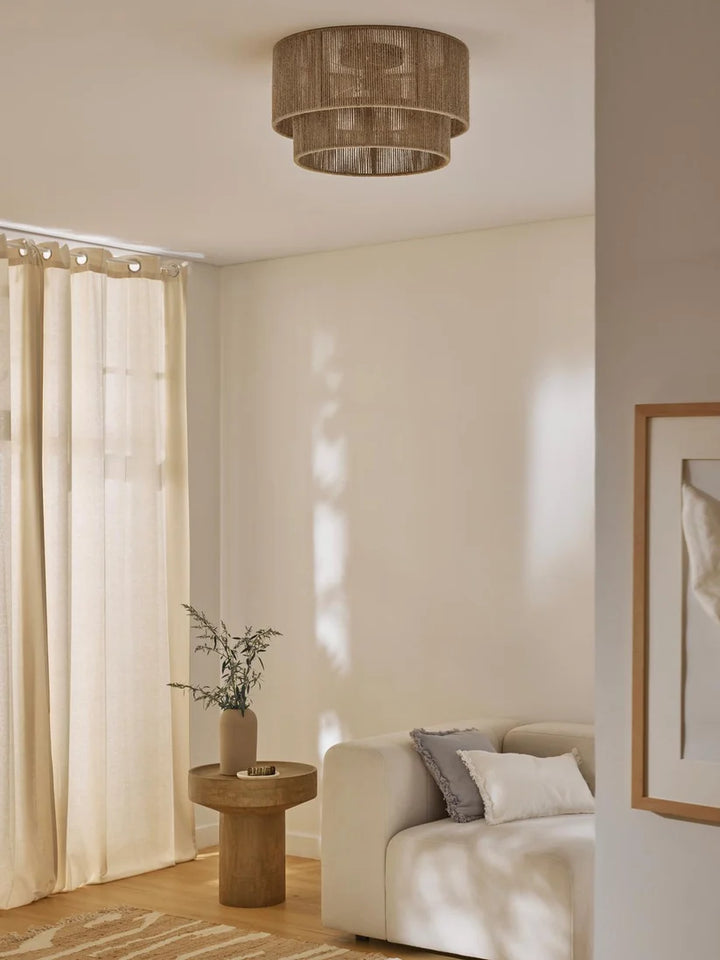 Jute Hanging Light for Kitchen | Natural Pendant Lamp - Torin