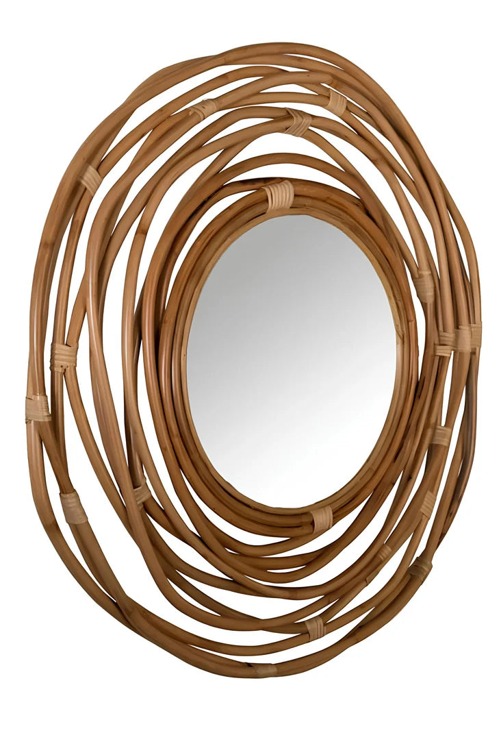 Rattan Wall Mirror for Living Room - Weslan