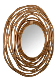 Rattan Wall Mirror for Living Room - Weslan