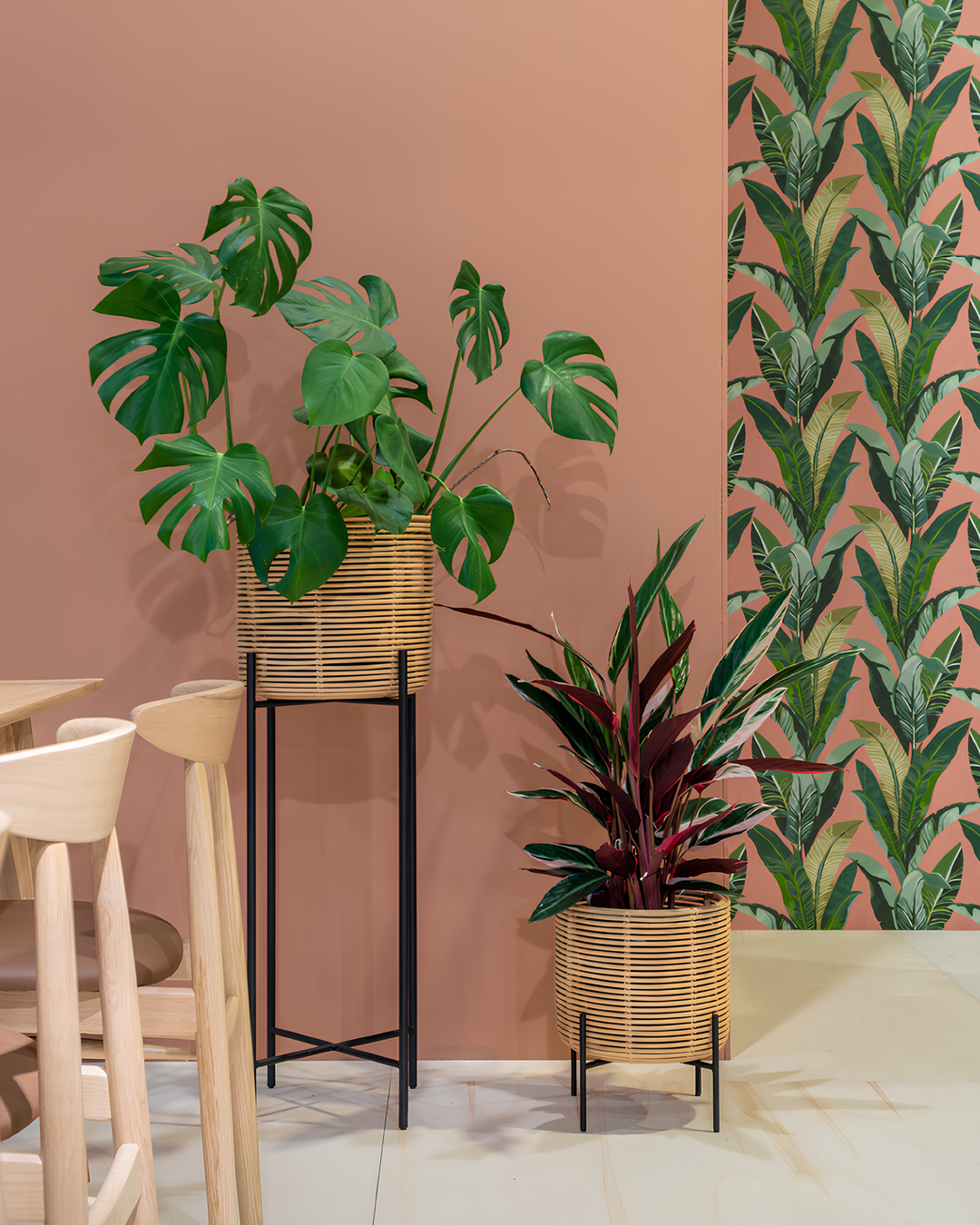 Rattan Planter Set of 4 | Bamboo Plant Pots for Living Room - Orlander