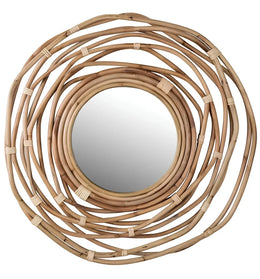 Rattan Wall Mirror for Living Room - Weslan