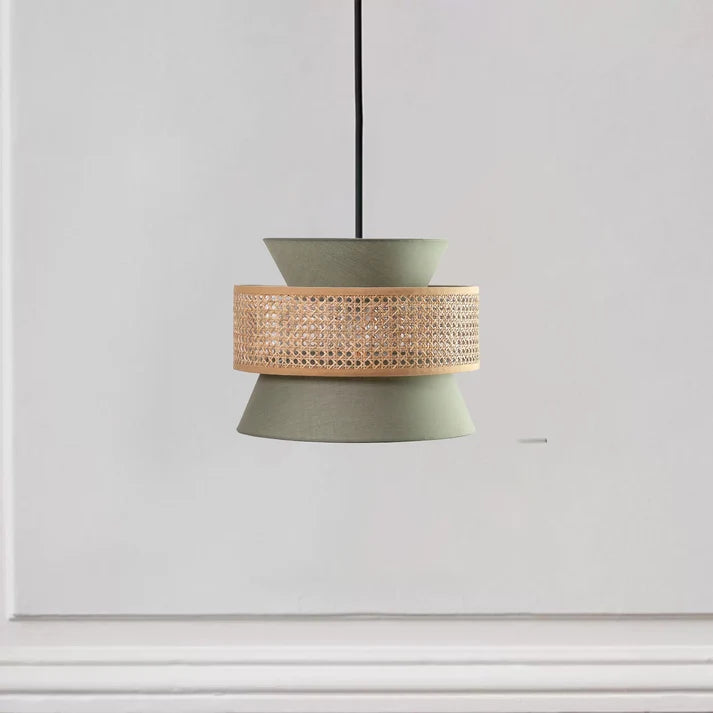 Rattan Hanging Light for Staircase | Bamboo Pendant Lamp - Draycen Set of 3