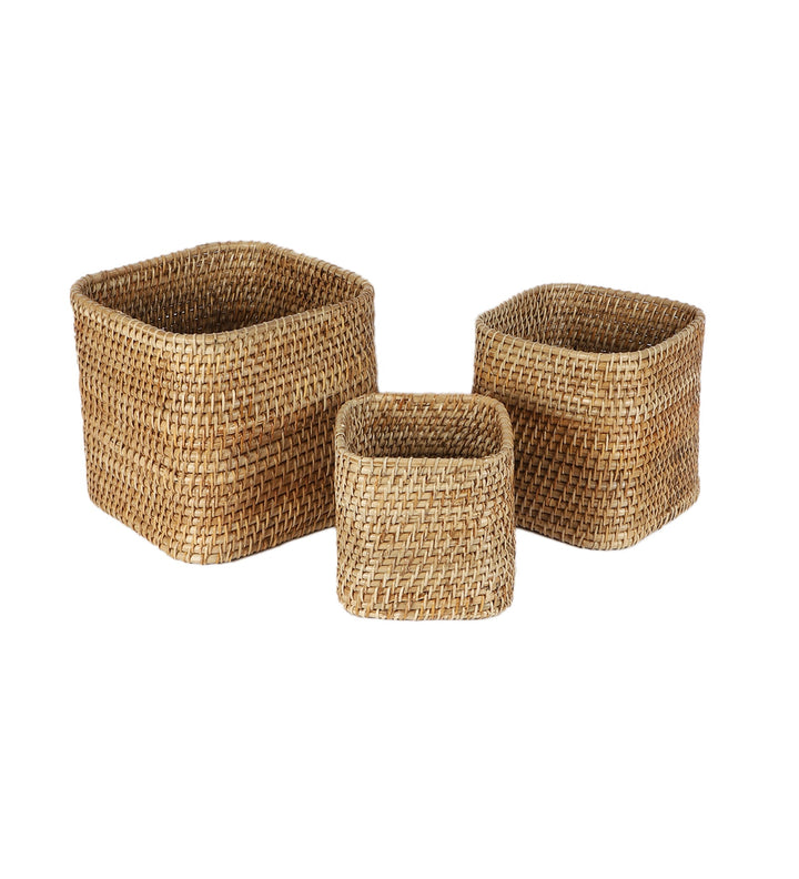 Rattan Planter 8" Dia x 8" H for Indoor - Hawthorn