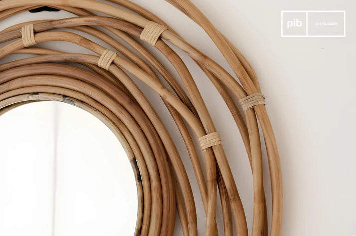 Rattan Wall Mirror for Living Room - Weslan