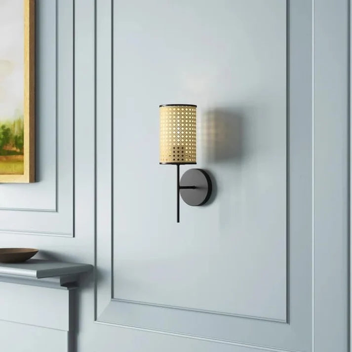 Rattan Wall Sconce for Bathroom | Wicker Wall Light - Alletta