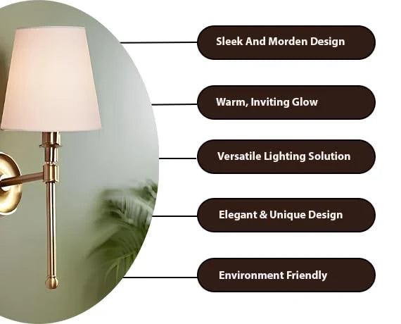 Modern Fabric Wall Lamp for Living Room | Decorative Wall Light - Edrick