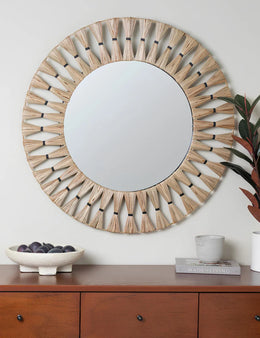 Rattan Wall Mirror for Bathroom - Adah