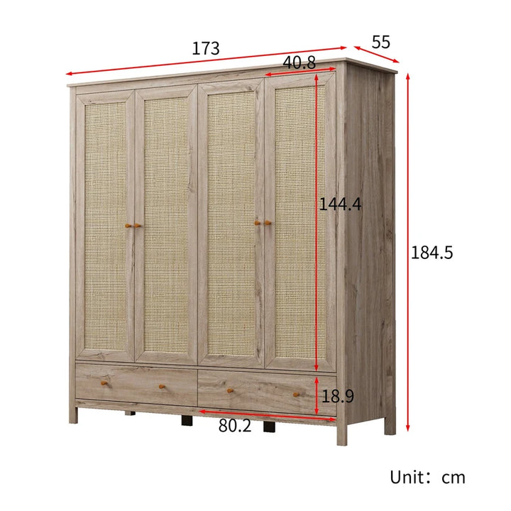 Mango Wood Wardrobe for Bedroom | Handcrafted Wardrobe - Ansel