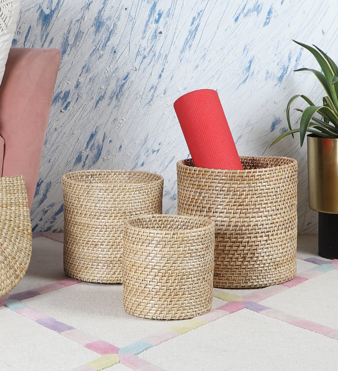 Rattan Planter | Cane Laundry Bin | Bamboo toy Storage - Mirai by Luxury Rattan Handicrafts 